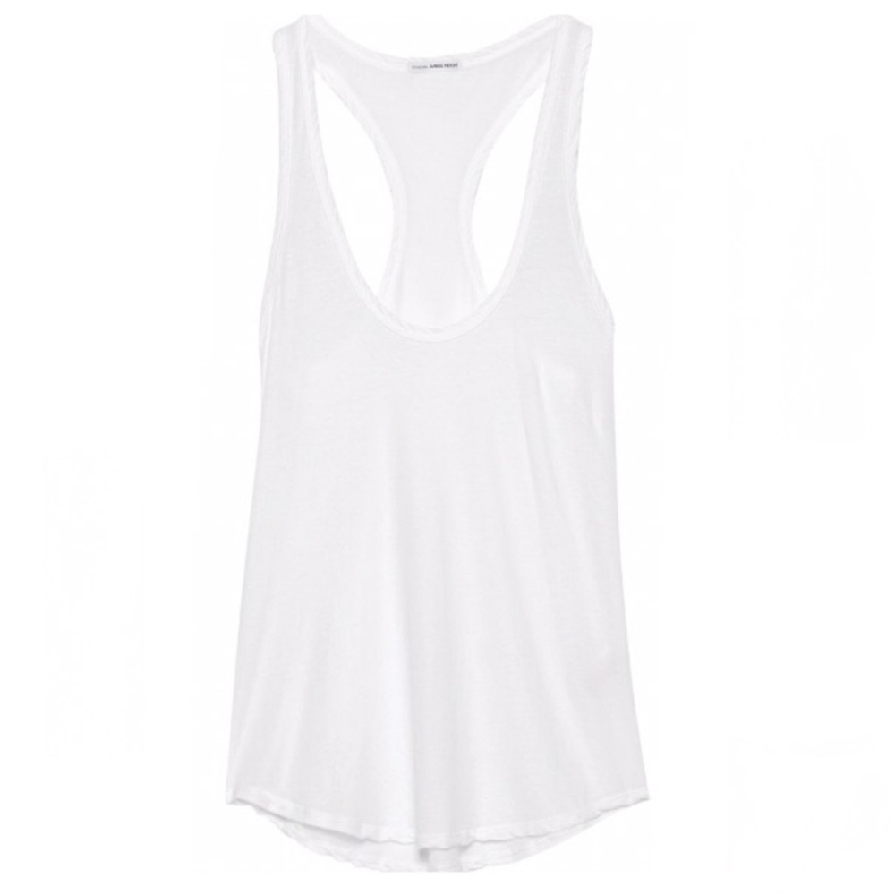 JAMES PERSE racerback tank top relaxed white cotton made in usa size 2 / M